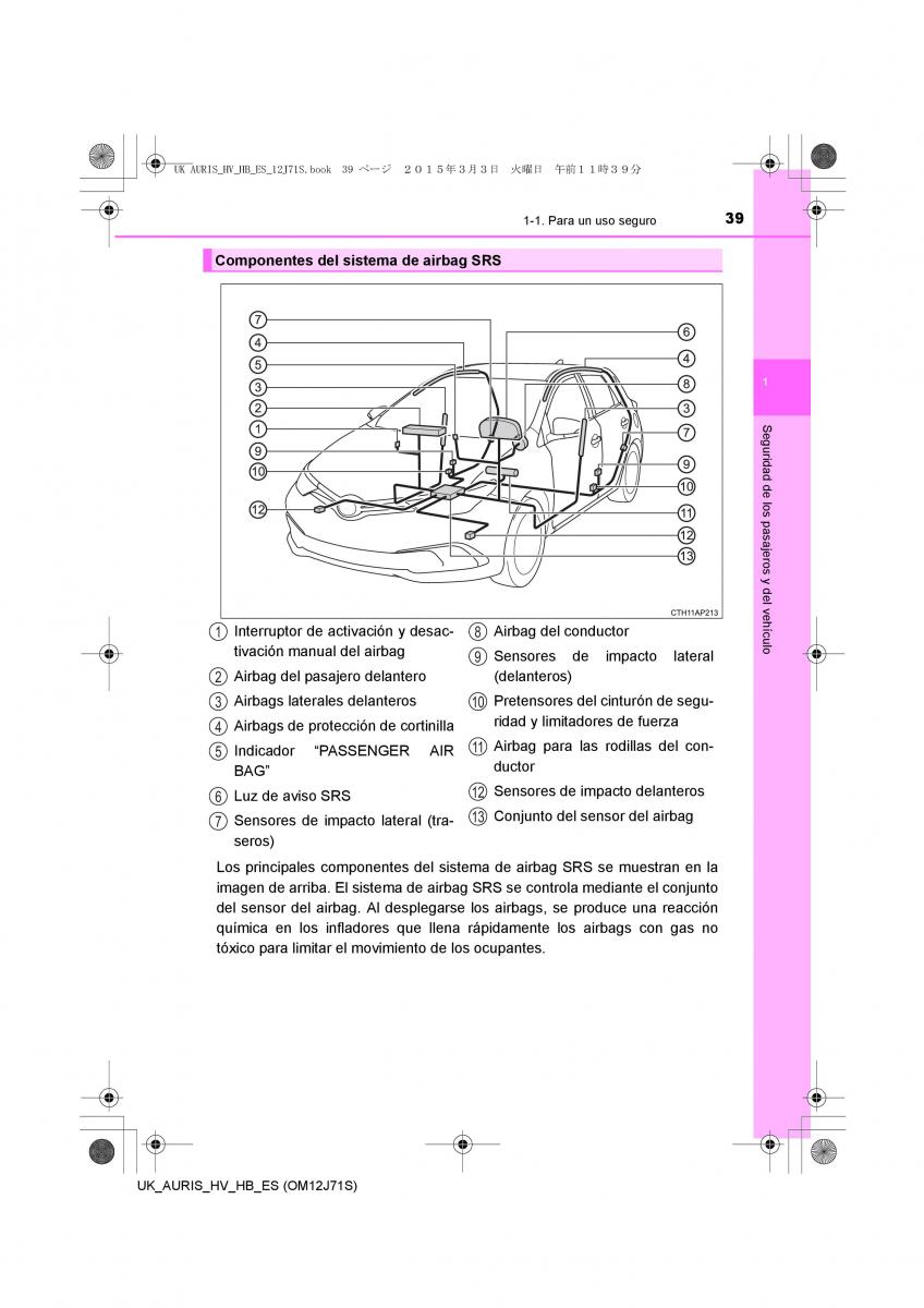 Toyota Auris Hybrid II 2 manual del propietario / page 39