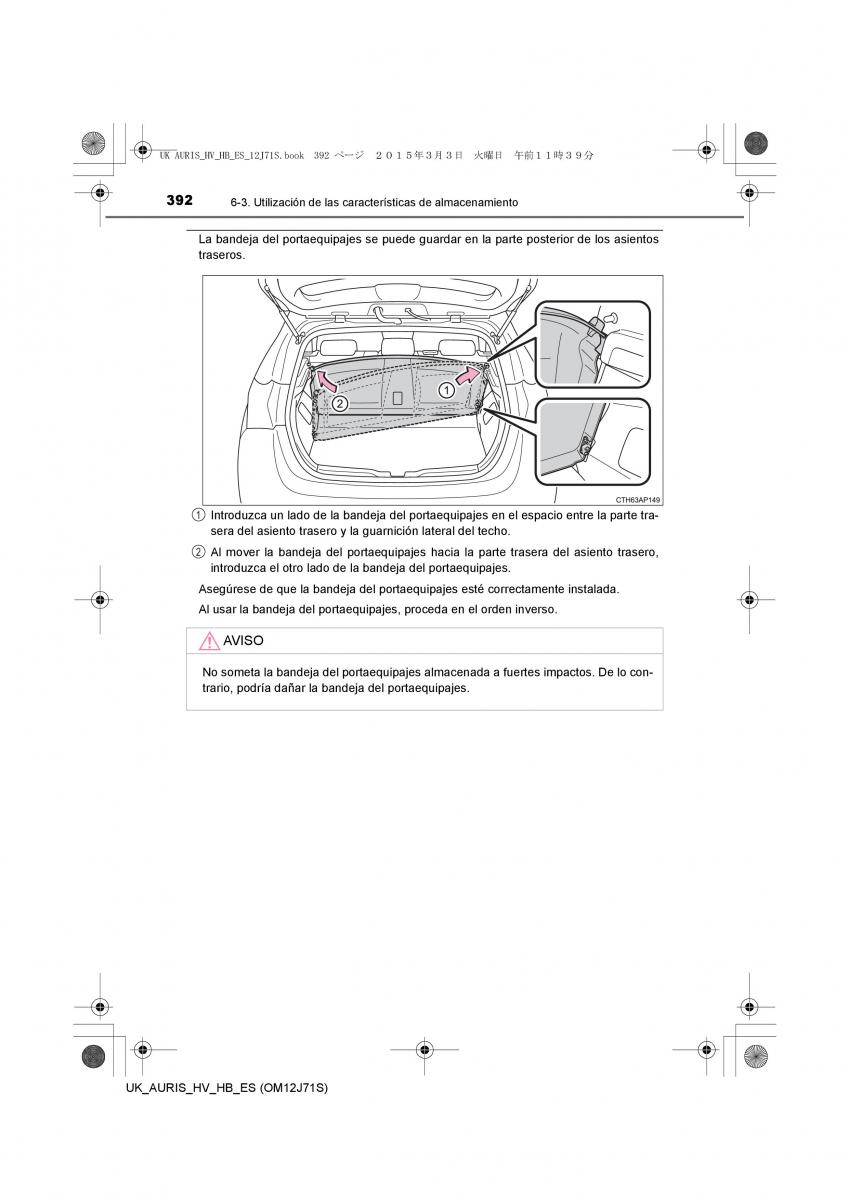 Toyota Auris Hybrid II 2 manual del propietario / page 392