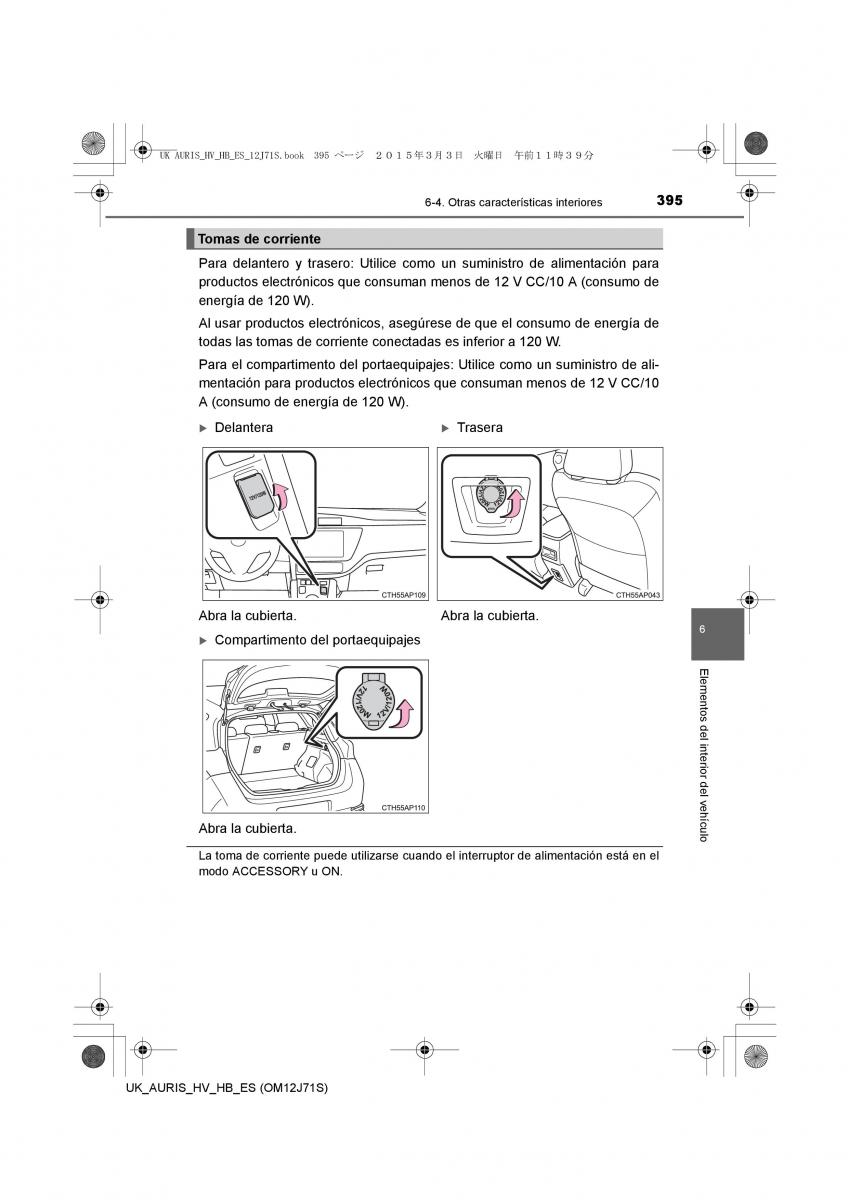 Toyota Auris Hybrid II 2 manual del propietario / page 395