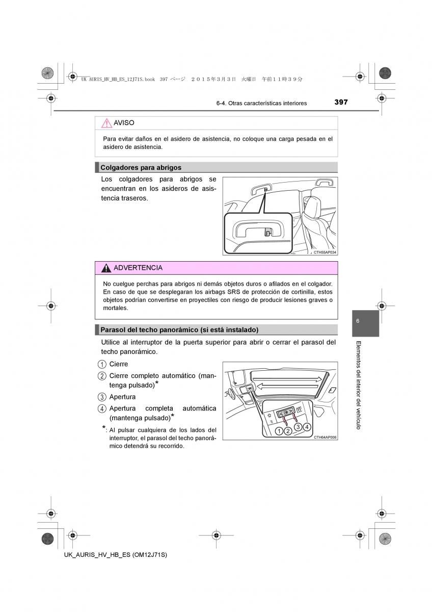 Toyota Auris Hybrid II 2 manual del propietario / page 397