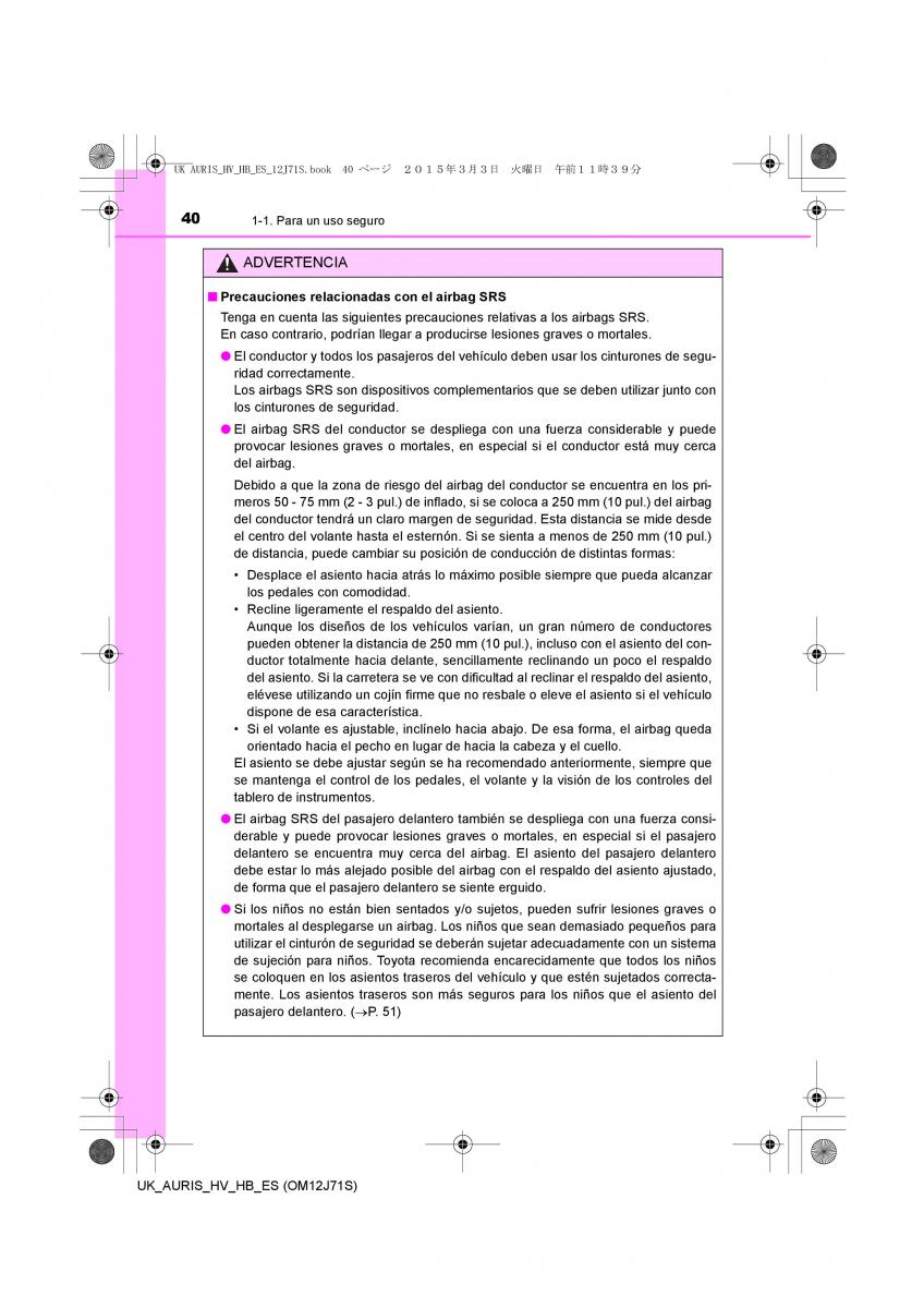 Toyota Auris Hybrid II 2 manual del propietario / page 40