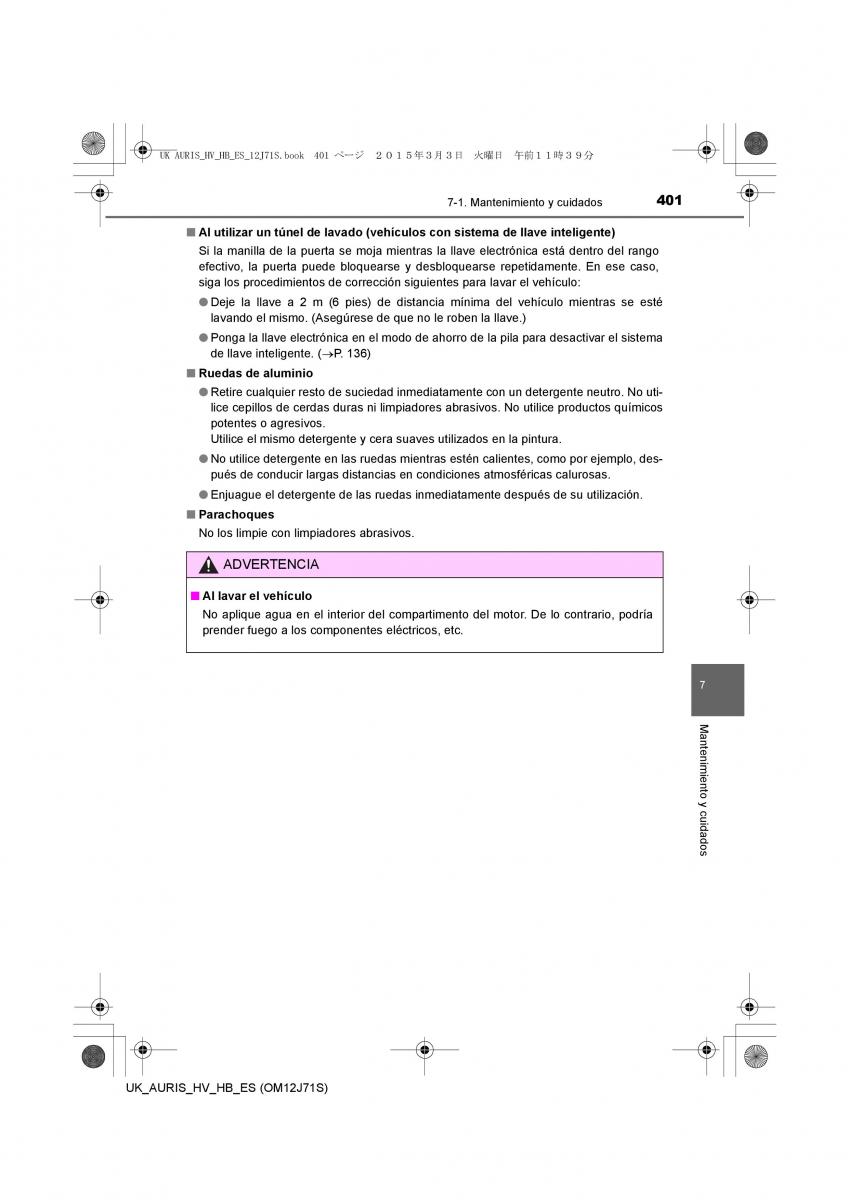 Toyota Auris Hybrid II 2 manual del propietario / page 401