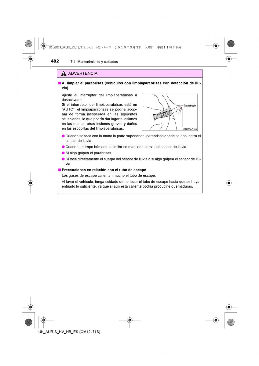 Toyota Auris Hybrid II 2 manual del propietario / page 402