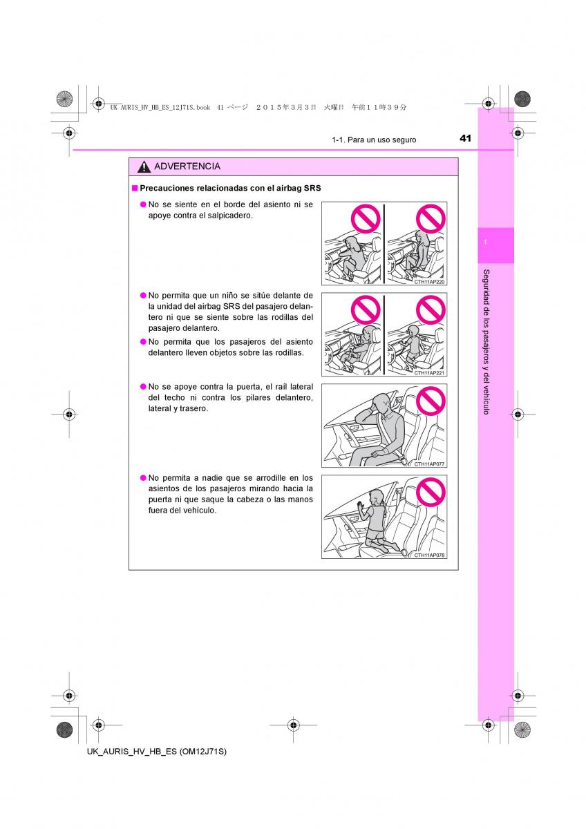 Toyota Auris Hybrid II 2 manual del propietario / page 41