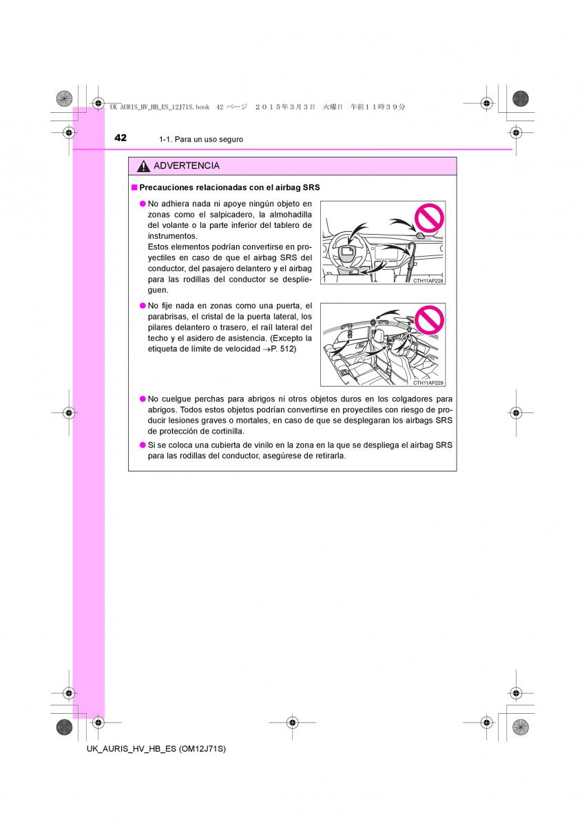 Toyota Auris Hybrid II 2 manual del propietario / page 42