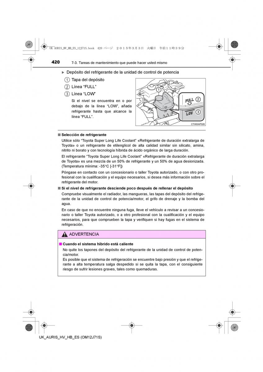 Toyota Auris Hybrid II 2 manual del propietario / page 420