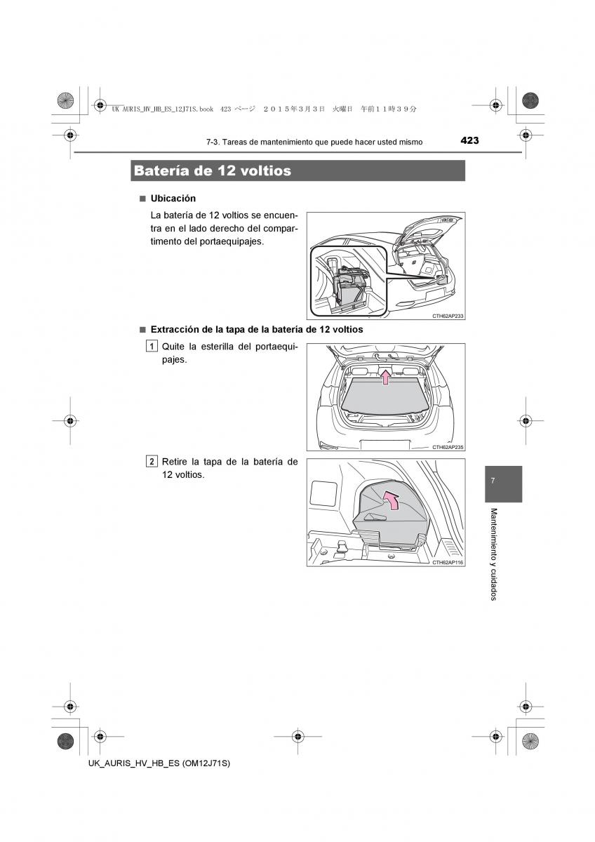 Toyota Auris Hybrid II 2 manual del propietario / page 423