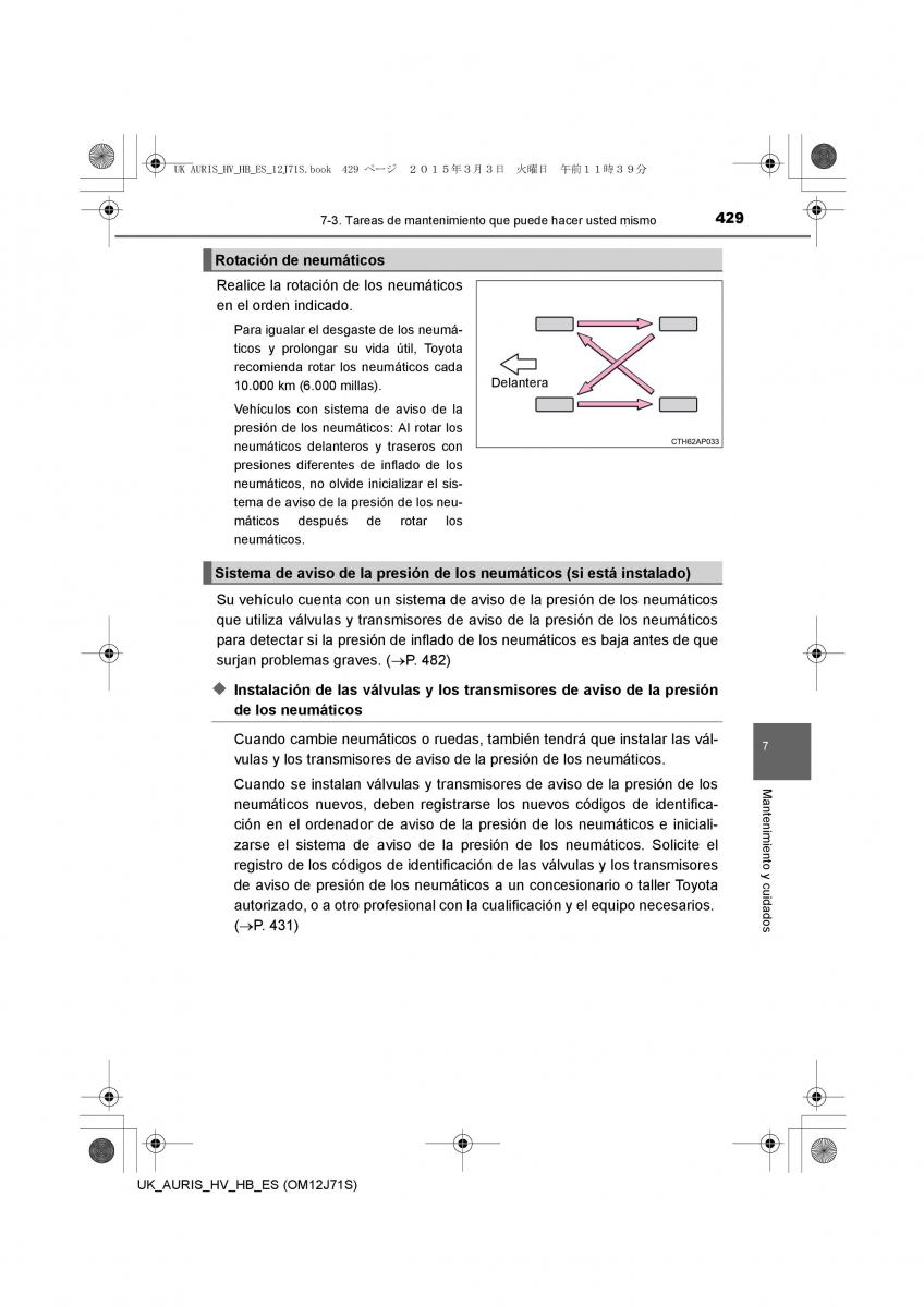 Toyota Auris Hybrid II 2 manual del propietario / page 429