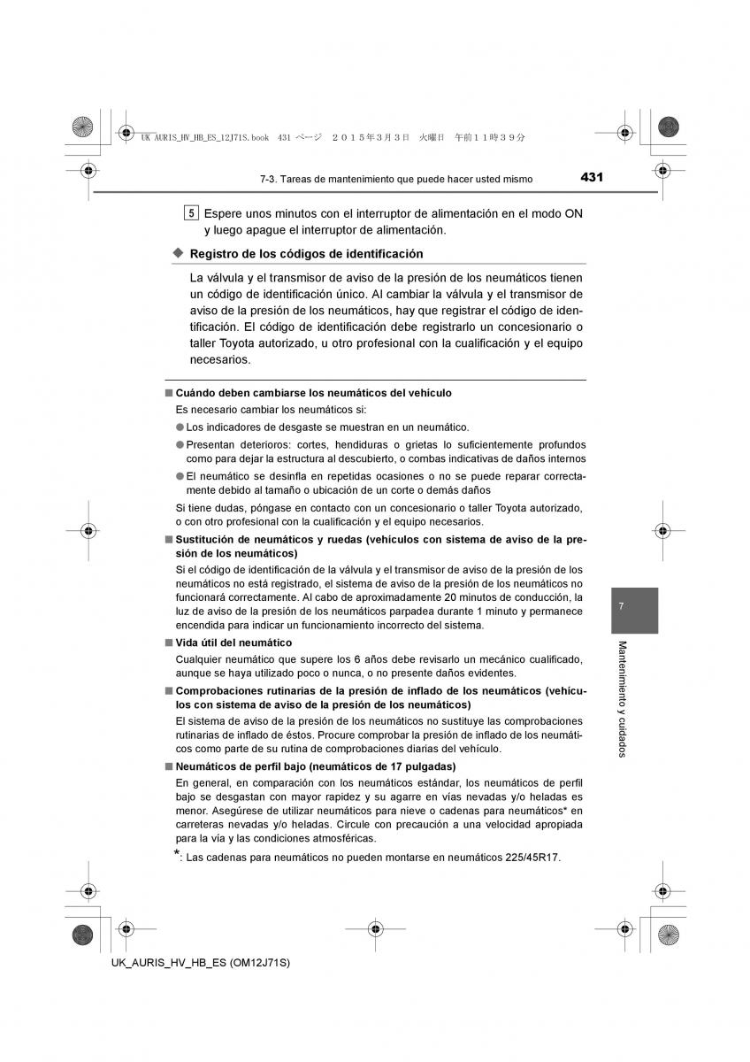 Toyota Auris Hybrid II 2 manual del propietario / page 431