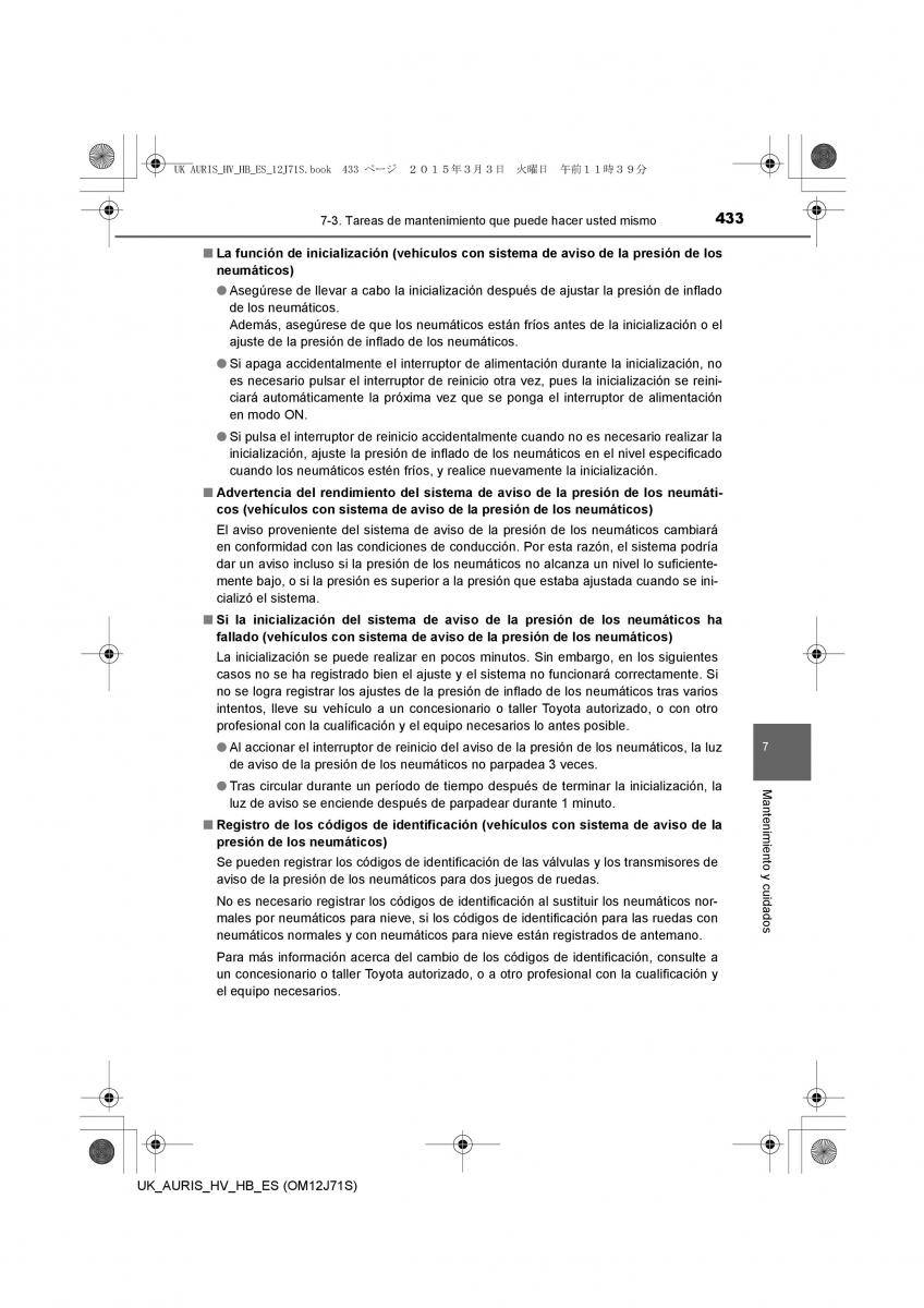 Toyota Auris Hybrid II 2 manual del propietario / page 433