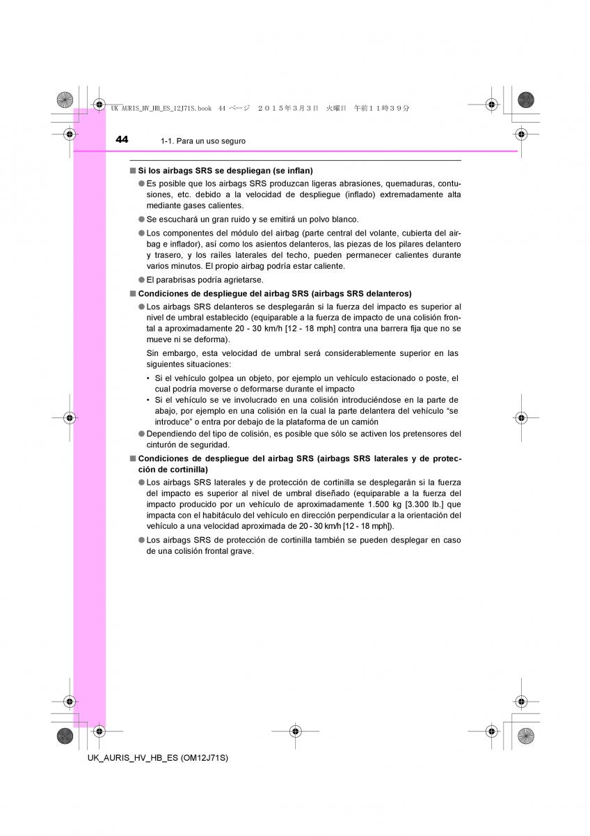 Toyota Auris Hybrid II 2 manual del propietario / page 44