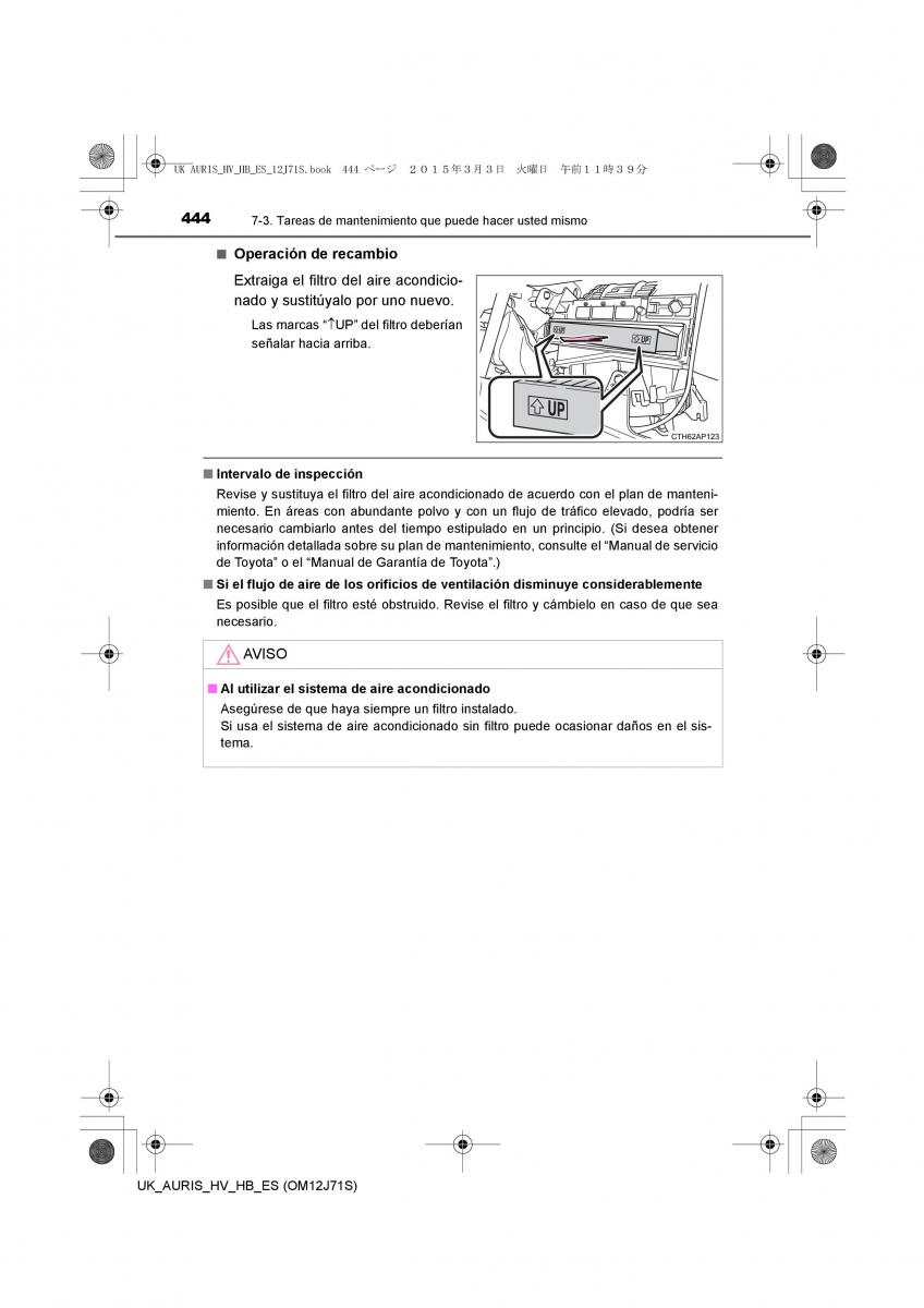 Toyota Auris Hybrid II 2 manual del propietario / page 444