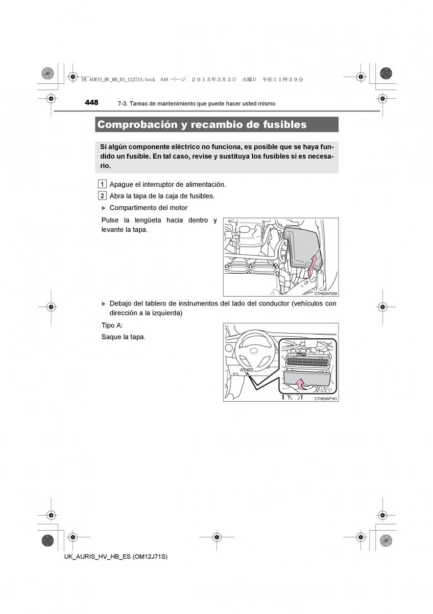 Toyota Auris Hybrid II 2 manual del propietario / page 448