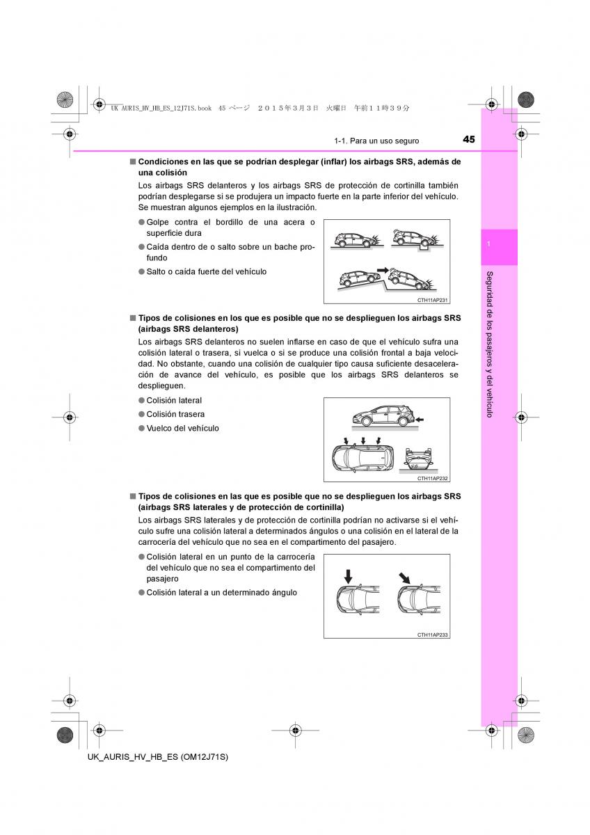 Toyota Auris Hybrid II 2 manual del propietario / page 45