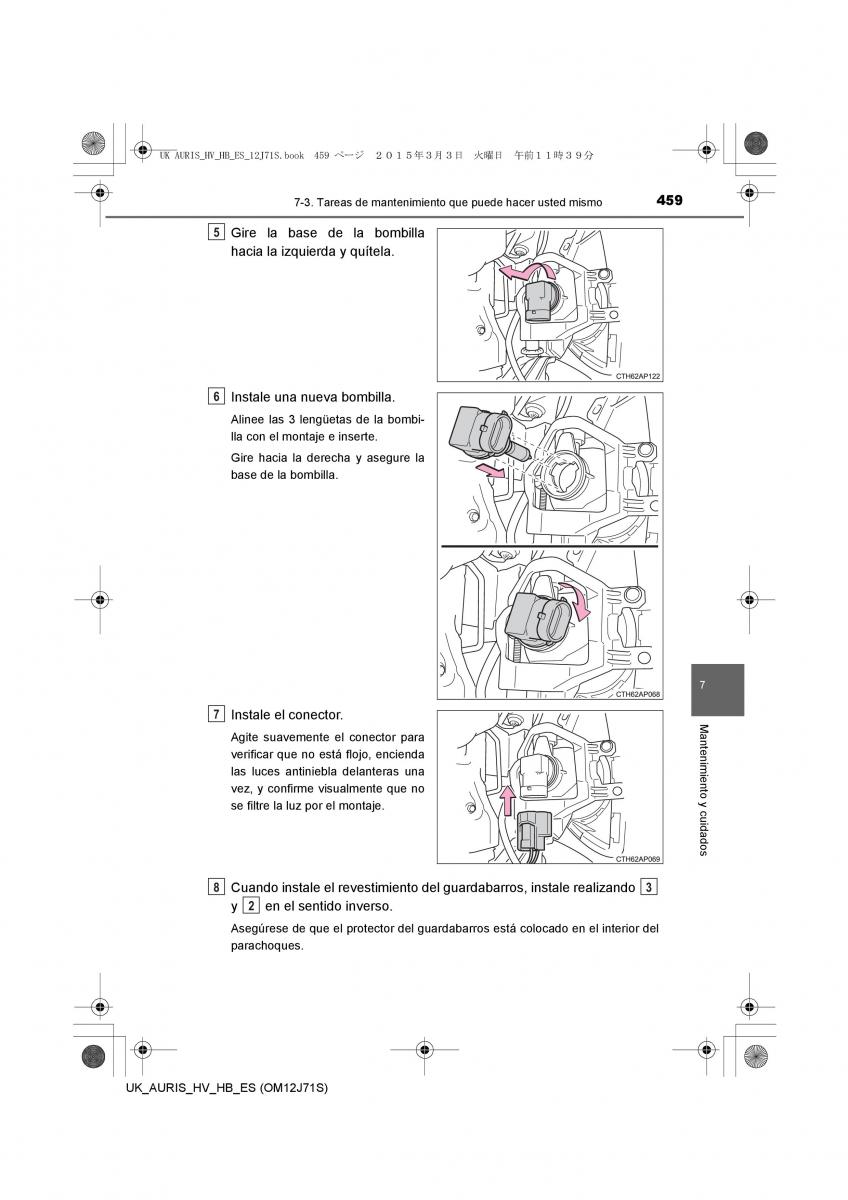 Toyota Auris Hybrid II 2 manual del propietario / page 459