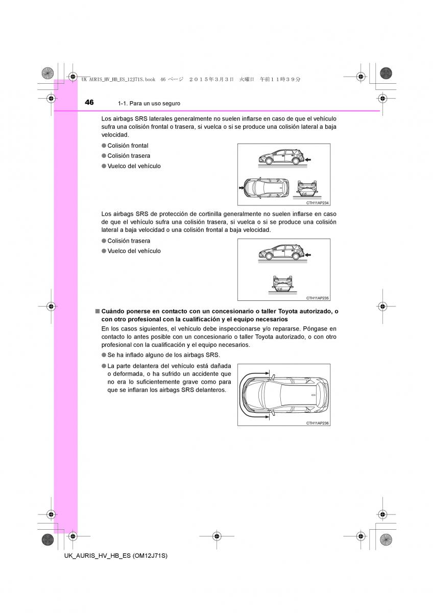 Toyota Auris Hybrid II 2 manual del propietario / page 46