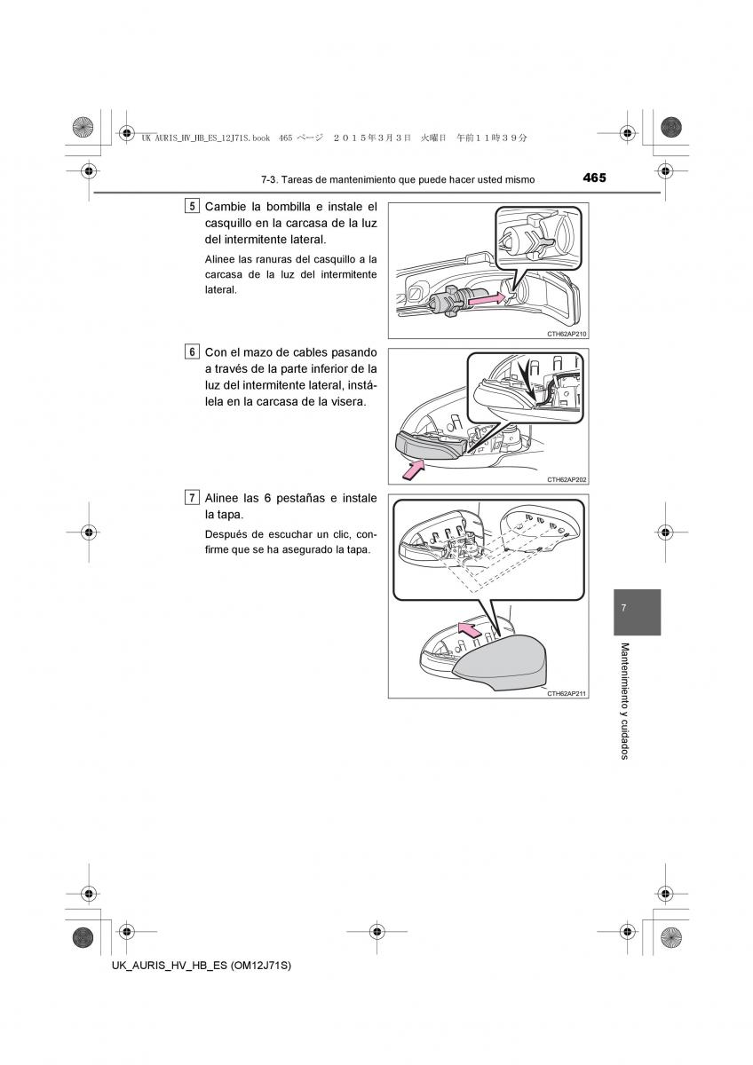 Toyota Auris Hybrid II 2 manual del propietario / page 465