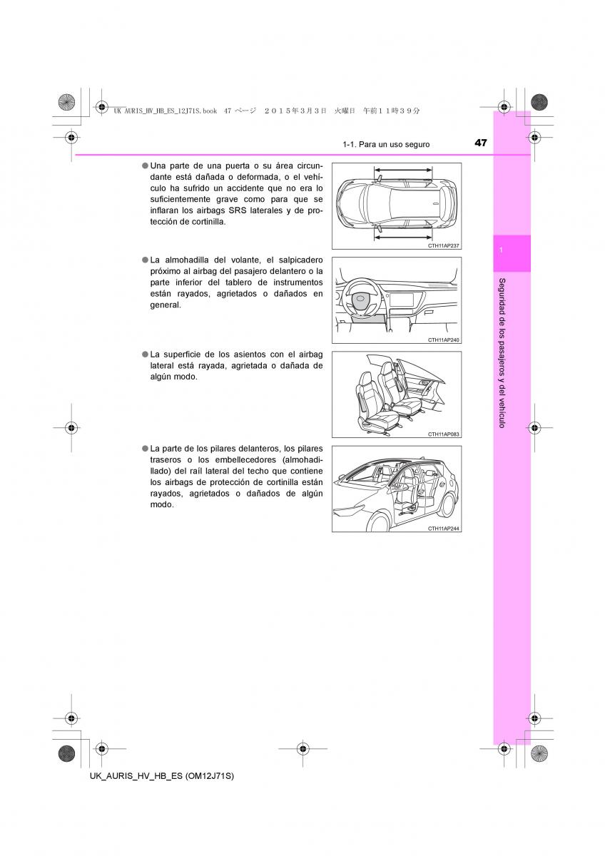 Toyota Auris Hybrid II 2 manual del propietario / page 47