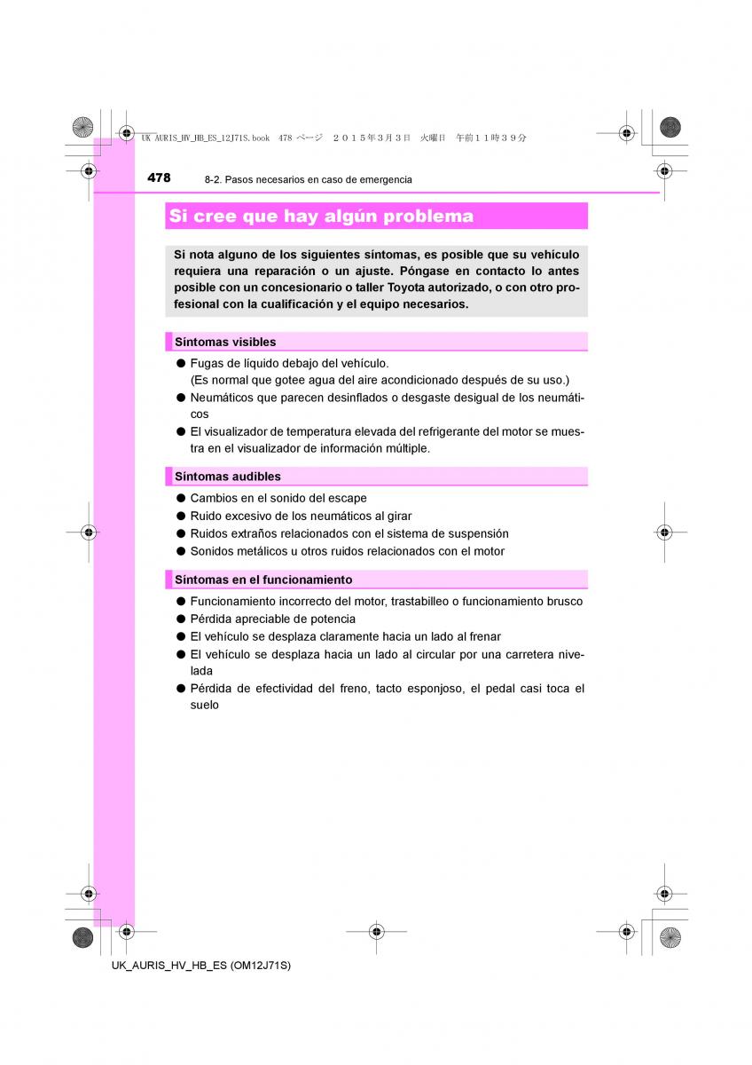 Toyota Auris Hybrid II 2 manual del propietario / page 478