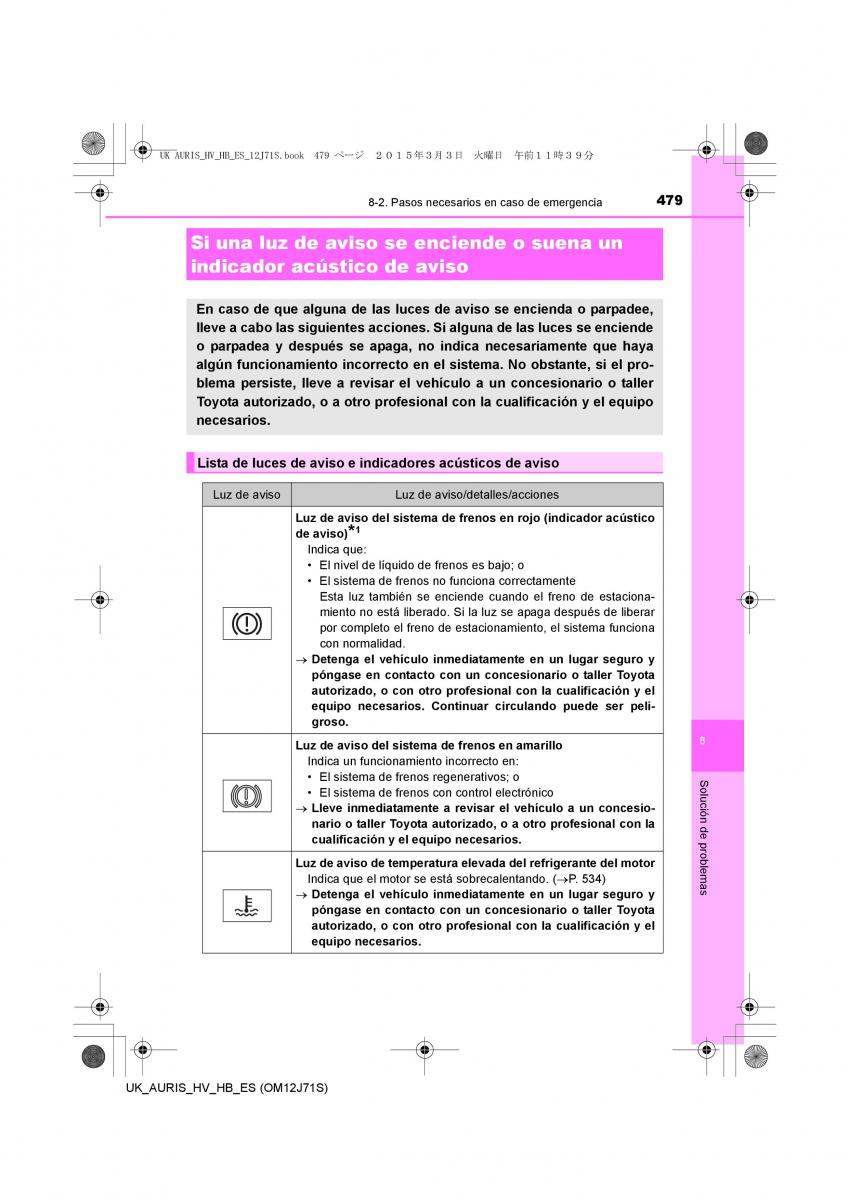 Toyota Auris Hybrid II 2 manual del propietario / page 479