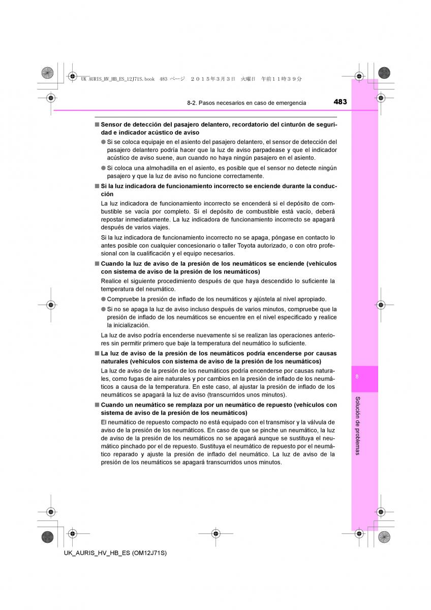 Toyota Auris Hybrid II 2 manual del propietario / page 483