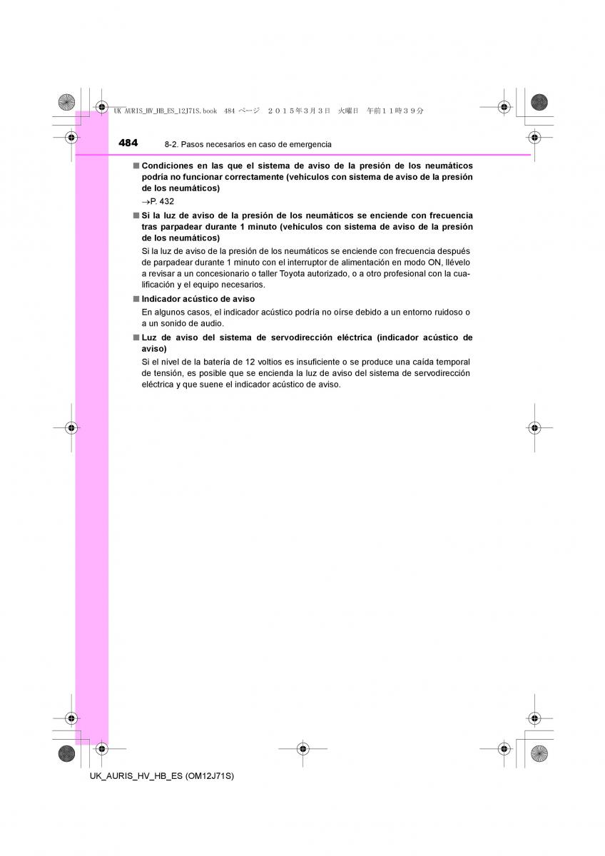 Toyota Auris Hybrid II 2 manual del propietario / page 484