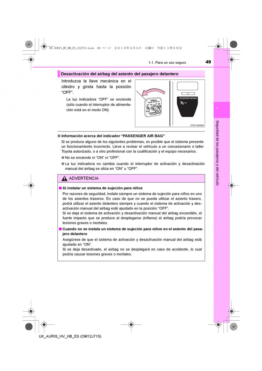 Toyota Auris Hybrid II 2 manual del propietario / page 49