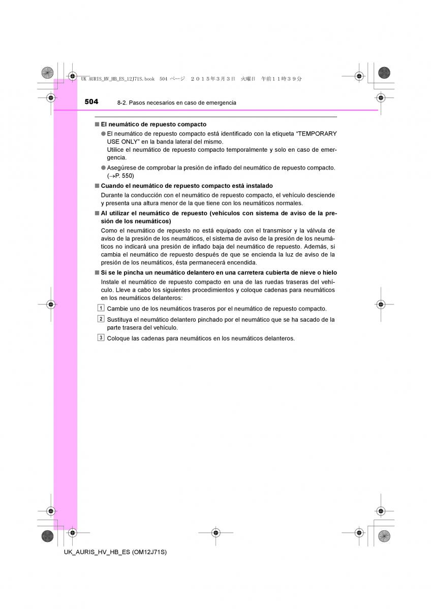 Toyota Auris Hybrid II 2 manual del propietario / page 504