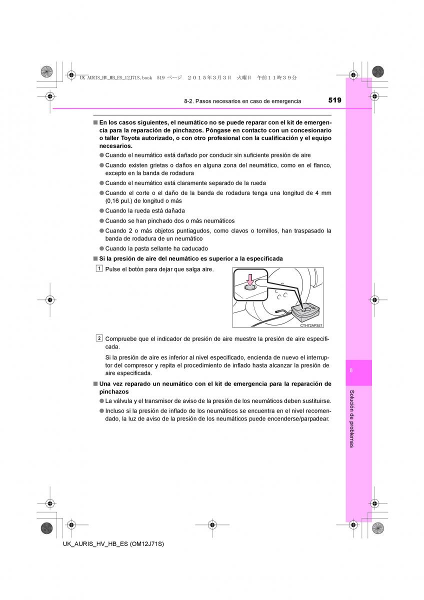 Toyota Auris Hybrid II 2 manual del propietario / page 519