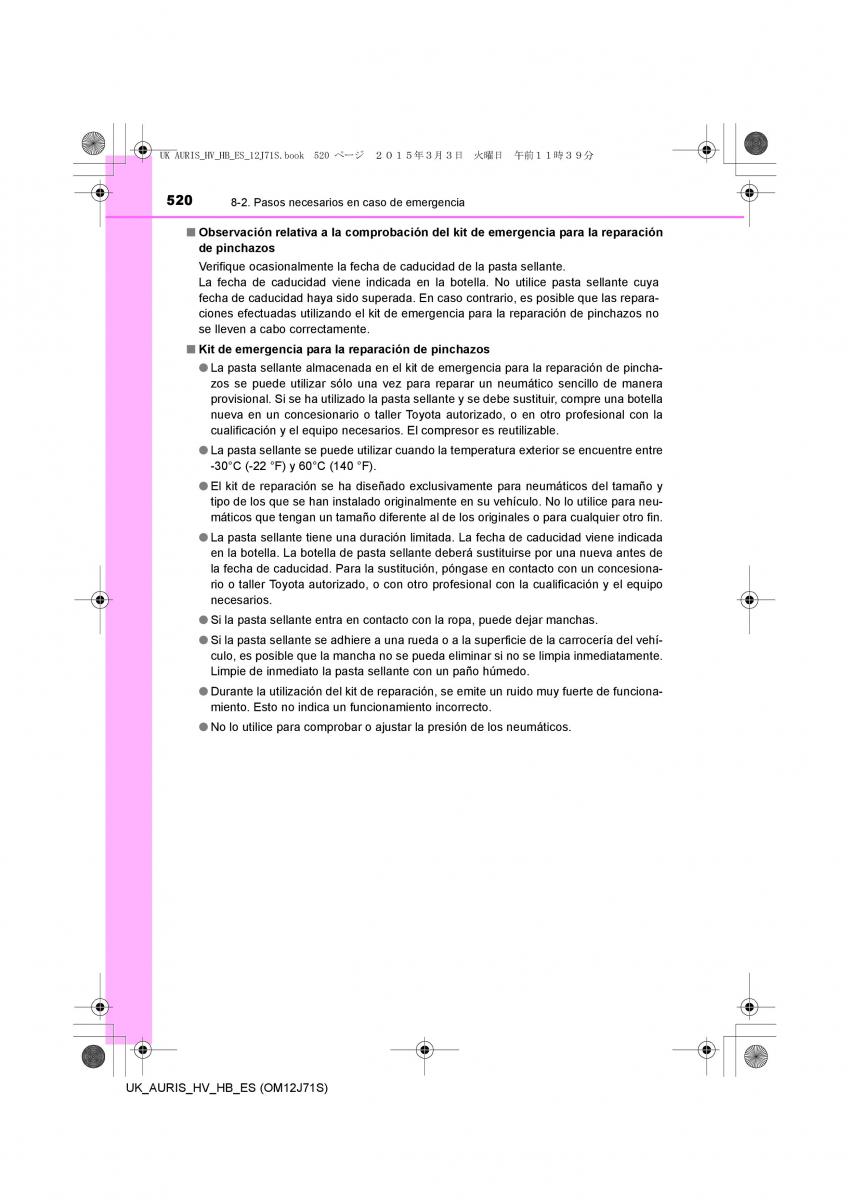 Toyota Auris Hybrid II 2 manual del propietario / page 520