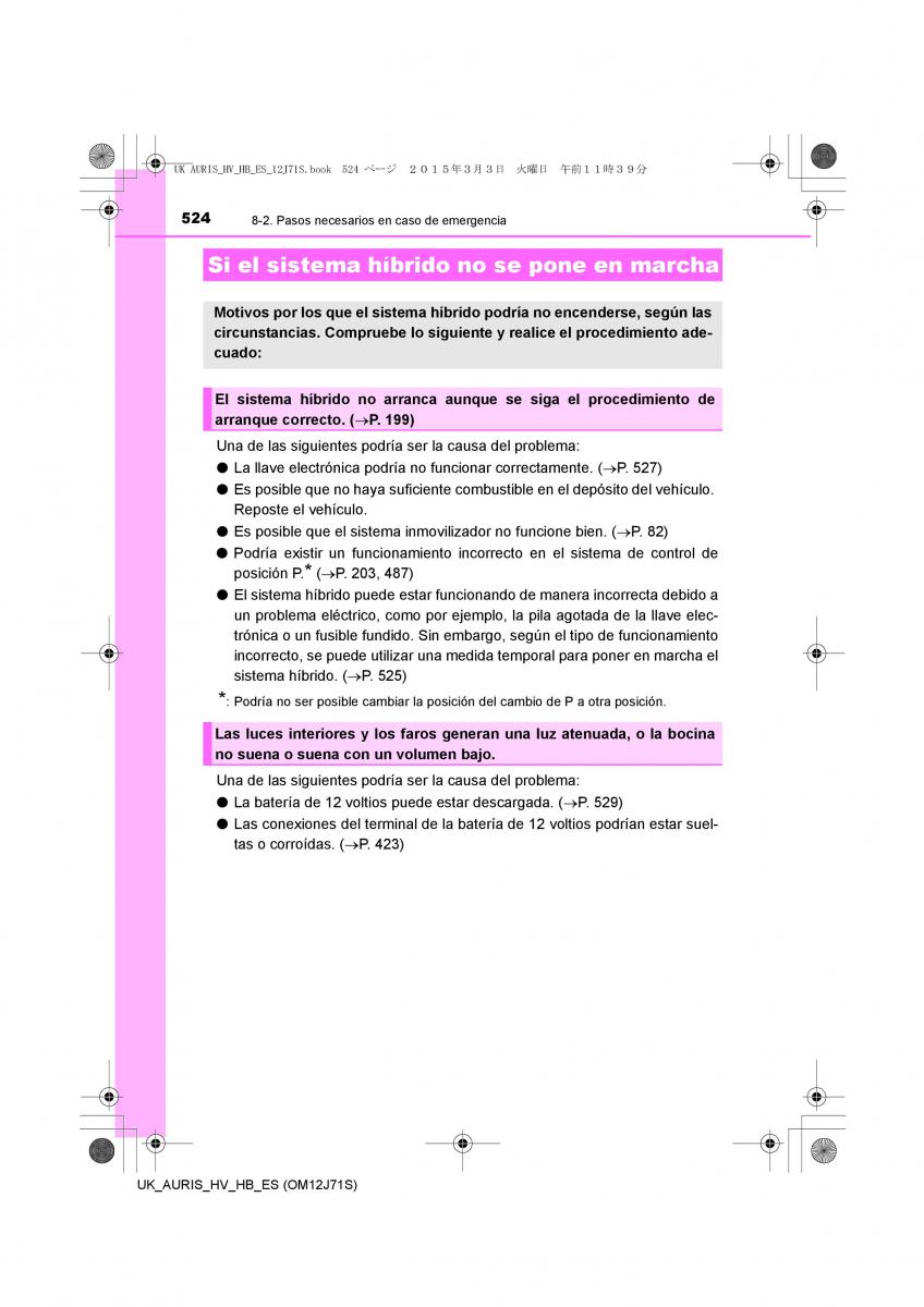 Toyota Auris Hybrid II 2 manual del propietario / page 524