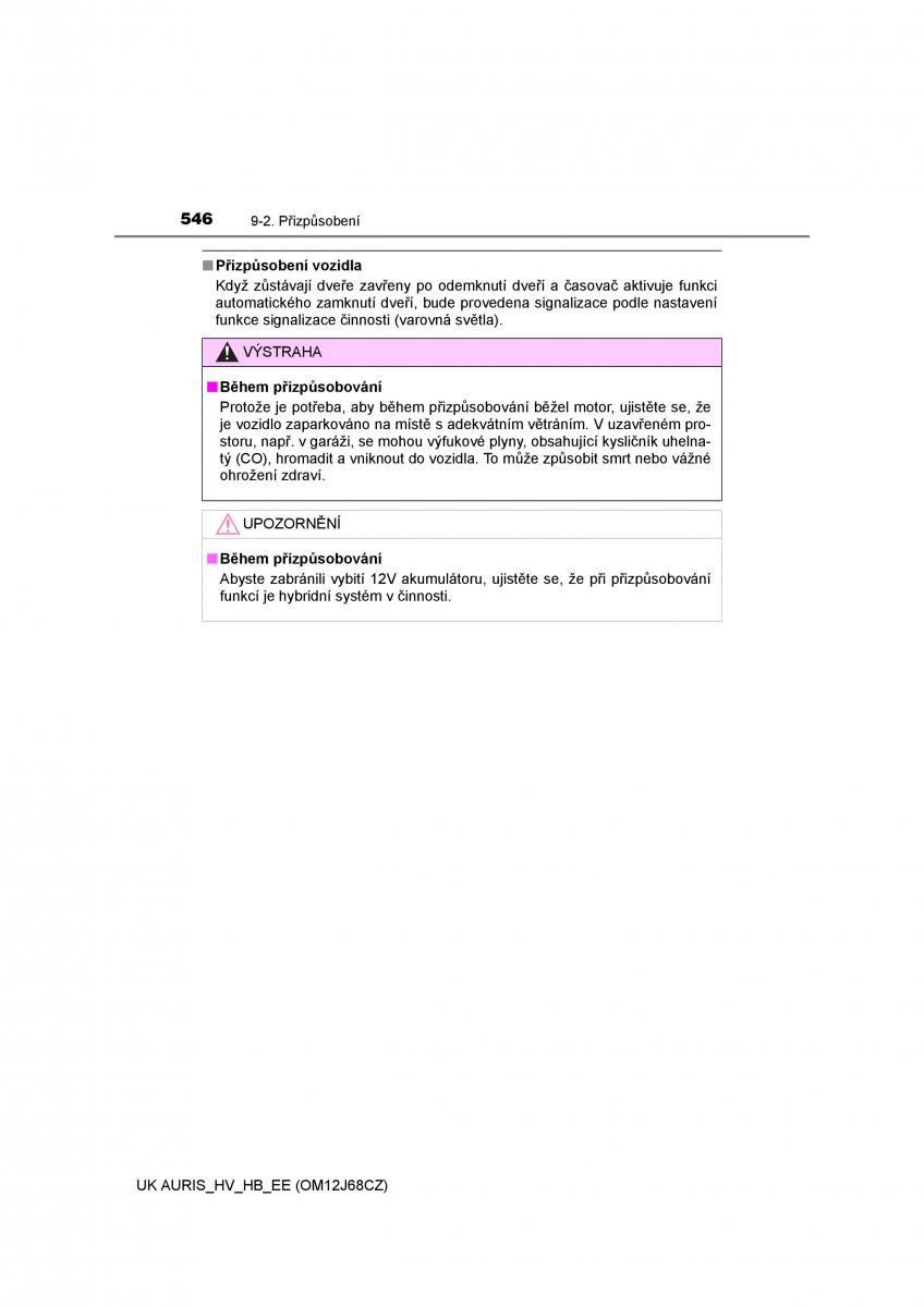 Toyota Auris Hybrid II 2 navod k obsludze / page 546