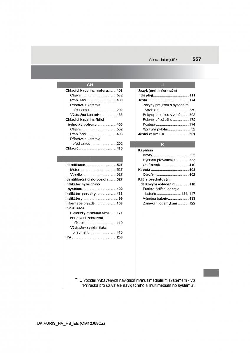 Toyota Auris Hybrid II 2 navod k obsludze / page 557