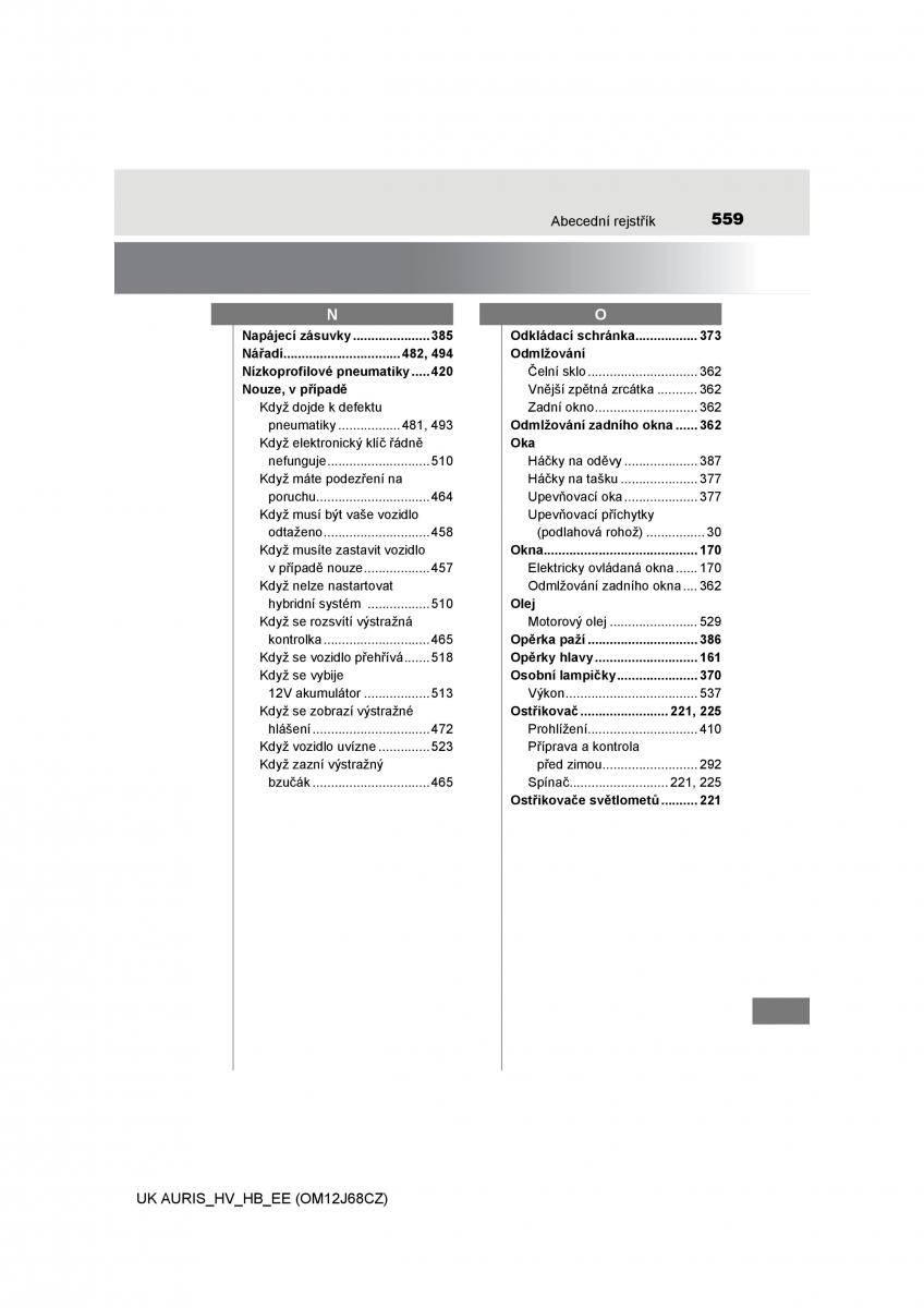 Toyota Auris Hybrid II 2 navod k obsludze / page 559