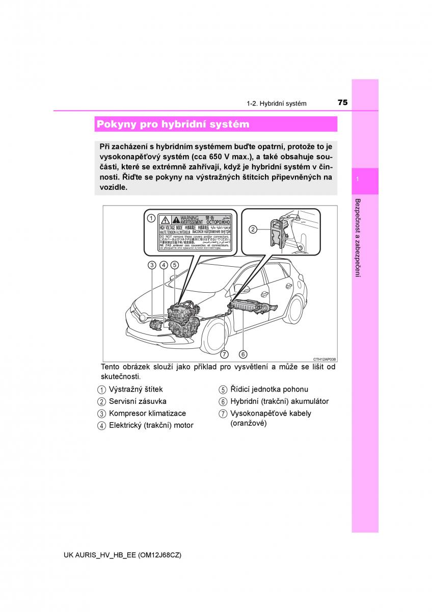 Toyota Auris Hybrid II 2 navod k obsludze / page 75