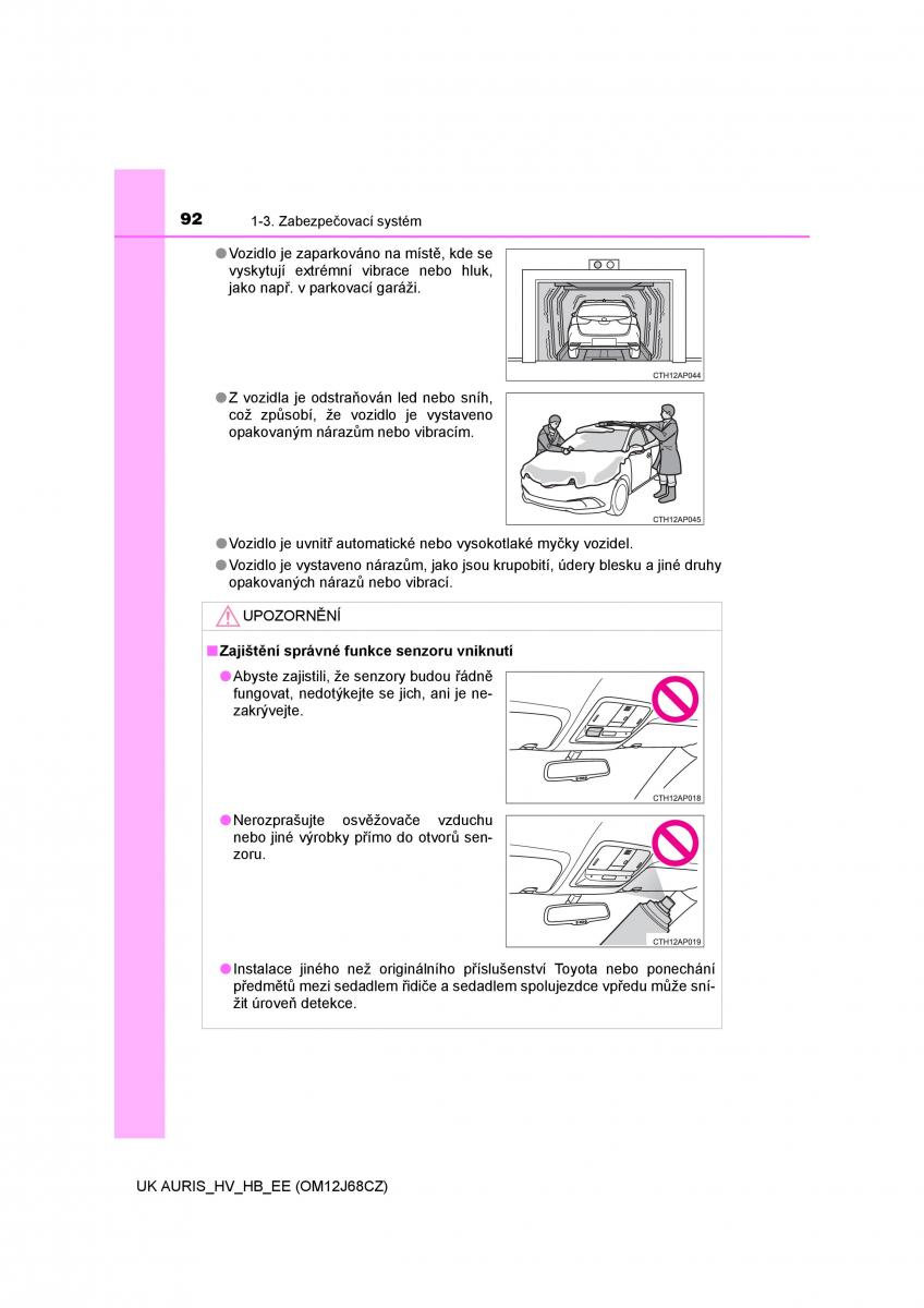 Toyota Auris Hybrid II 2 navod k obsludze / page 92