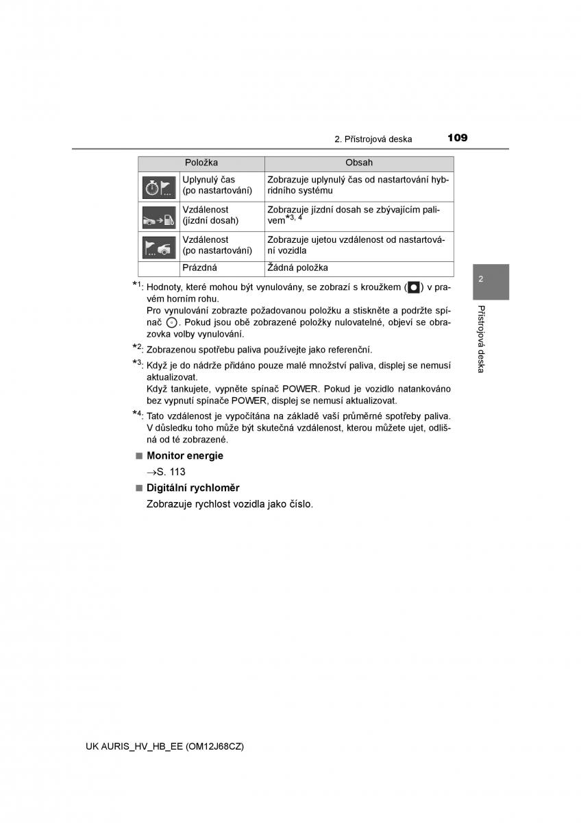 Toyota Auris Hybrid II 2 navod k obsludze / page 109