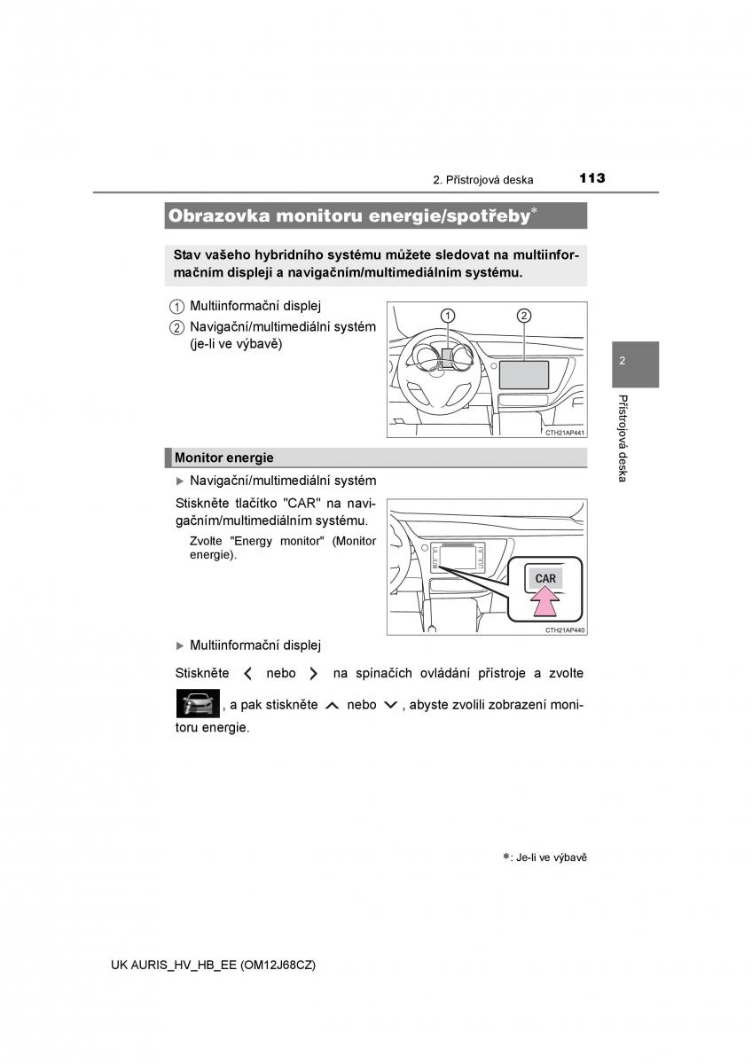 Toyota Auris Hybrid II 2 navod k obsludze / page 113