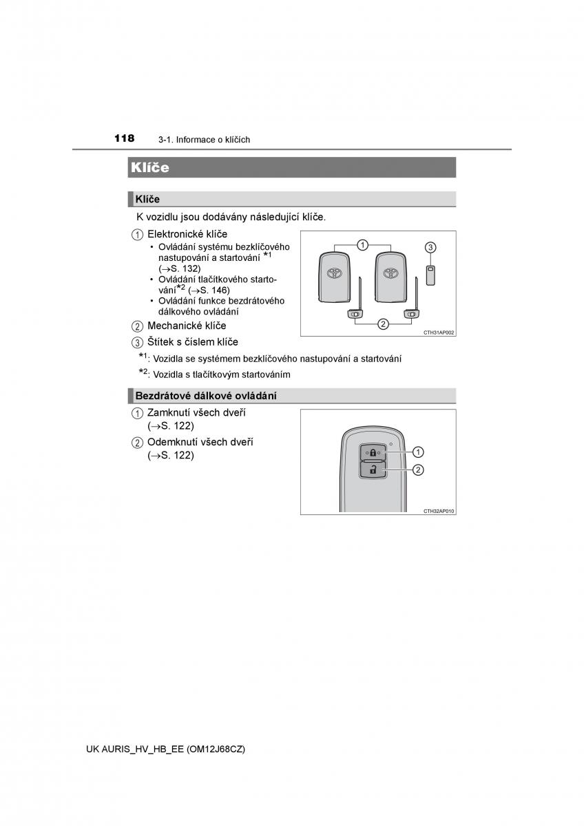 Toyota Auris Hybrid II 2 navod k obsludze / page 118