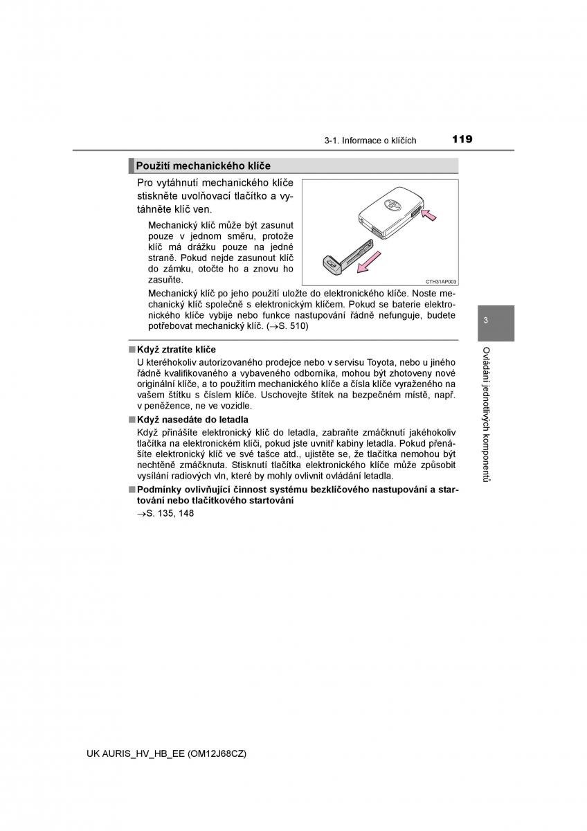 Toyota Auris Hybrid II 2 navod k obsludze / page 119