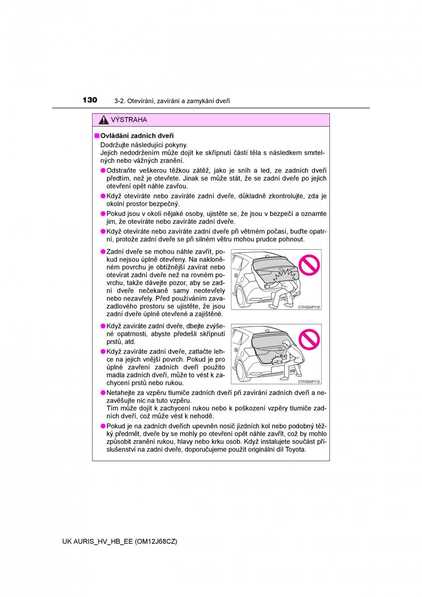 Toyota Auris Hybrid II 2 navod k obsludze / page 130