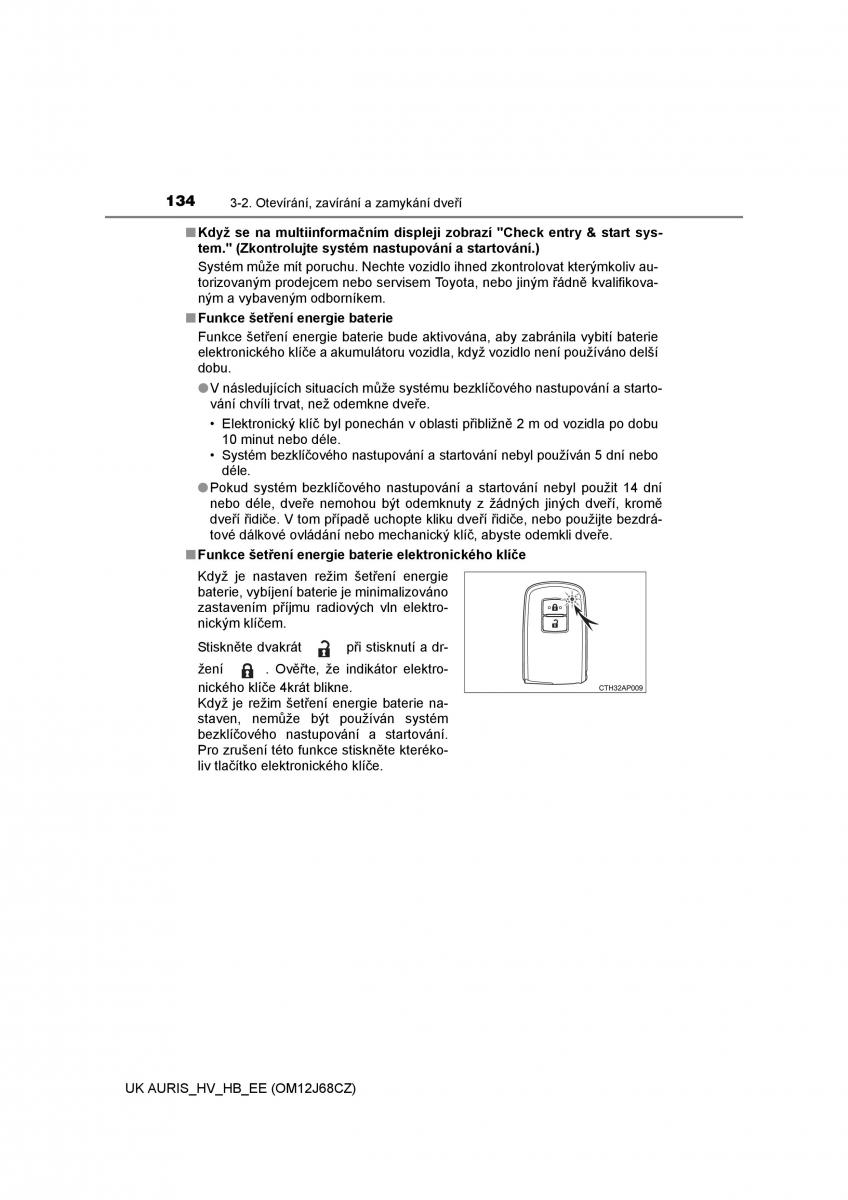 Toyota Auris Hybrid II 2 navod k obsludze / page 134