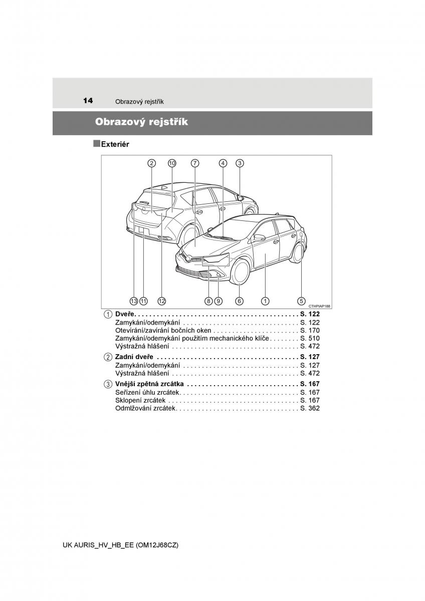 Toyota Auris Hybrid II 2 navod k obsludze / page 14