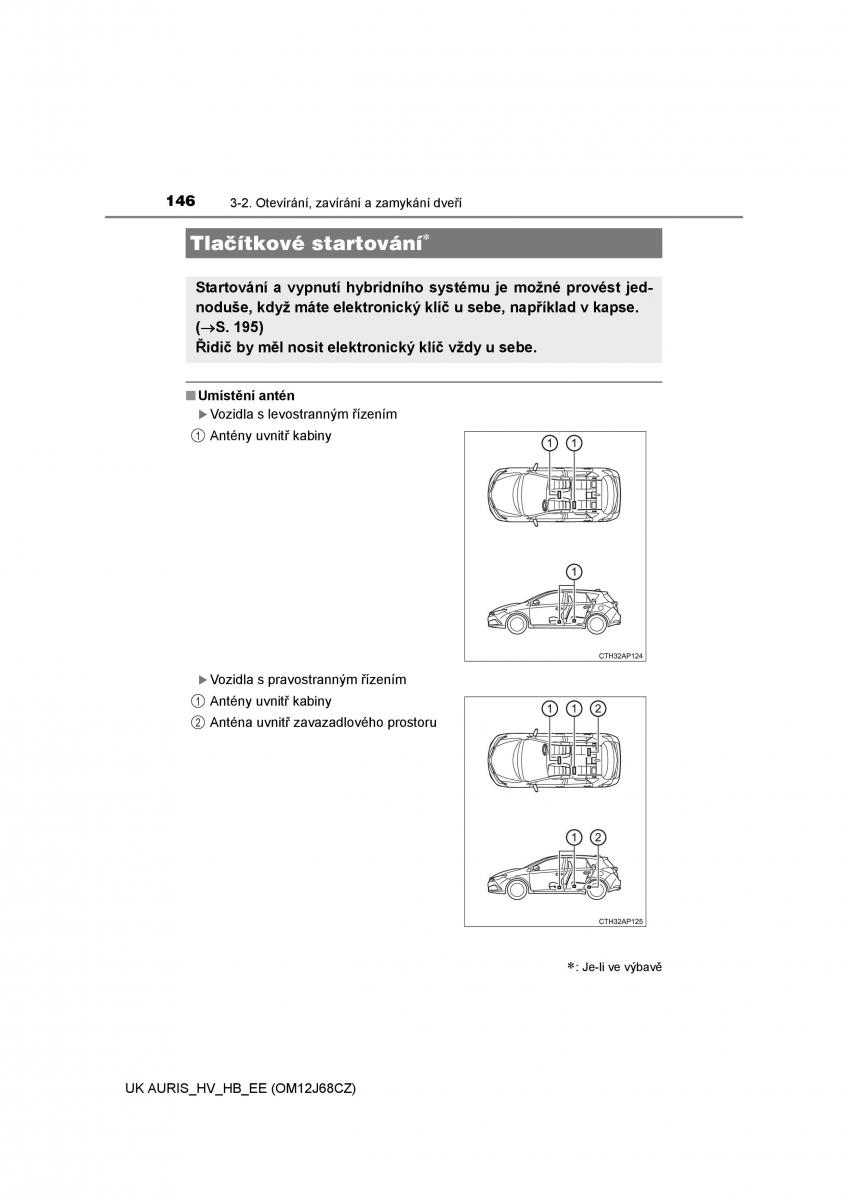 Toyota Auris Hybrid II 2 navod k obsludze / page 146