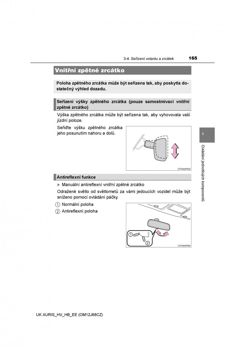 Toyota Auris Hybrid II 2 navod k obsludze / page 165