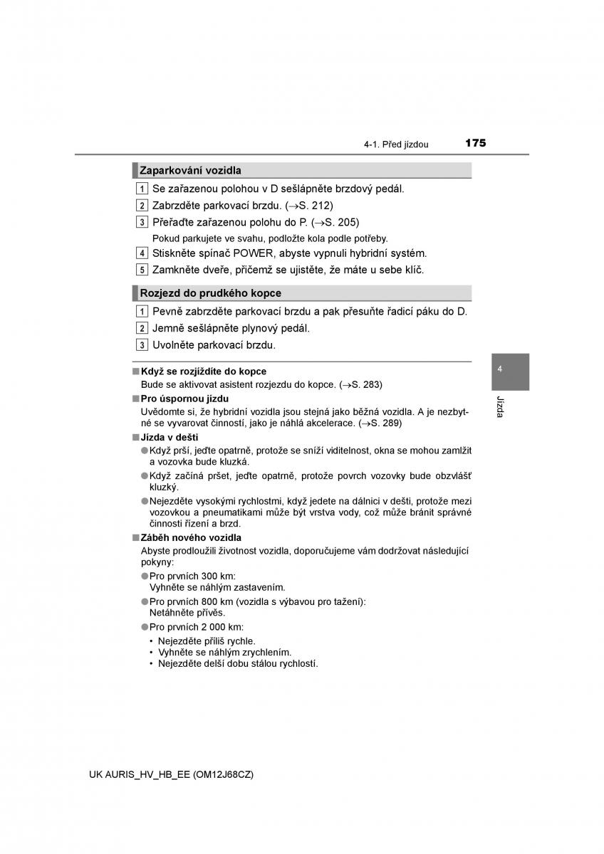 Toyota Auris Hybrid II 2 navod k obsludze / page 175
