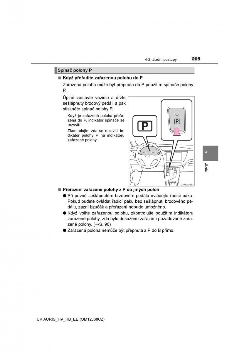 Toyota Auris Hybrid II 2 navod k obsludze / page 205