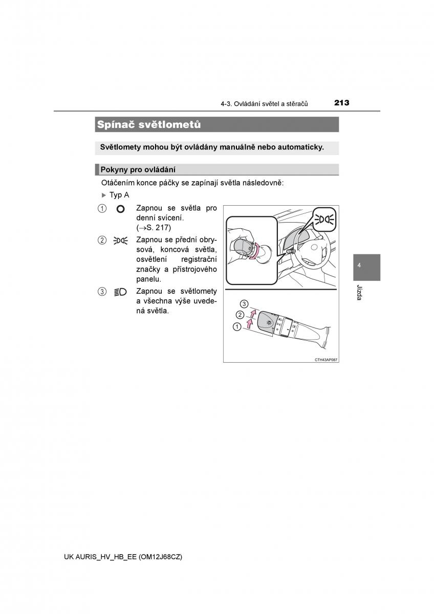 Toyota Auris Hybrid II 2 navod k obsludze / page 213