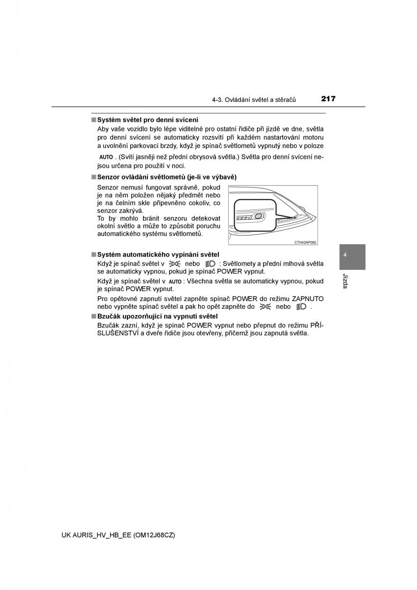 Toyota Auris Hybrid II 2 navod k obsludze / page 217