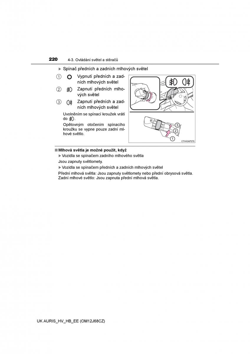 Toyota Auris Hybrid II 2 navod k obsludze / page 220